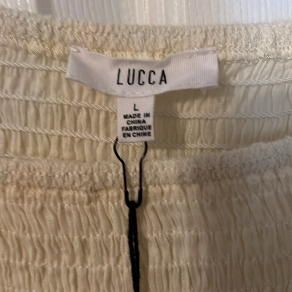 Nwt Lucca couture size L long ivory dress with liner - Picture 3 of 8